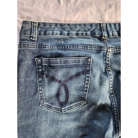 Calvin Klein Pencil Skinny Jeans Blue Denim Size 12 31" Distressed Y2K Med Wash - Picture 5 of 12
